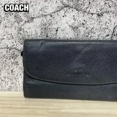 COACH 長財布 レザーウォレット ブラック 2つ折り財布