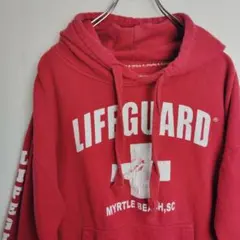 LIFEGUARD パーカー スウェット フーディー レッド メンズL
