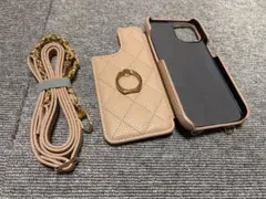 【iPhone13】 モカ　キルティング スマホケース