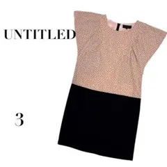 アンタイトル ドット切替ノースリーブミニワンピース 黒×サーモンピンク 3 上品