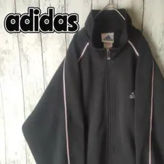 【希少】 90s adidas ジャージ 黒 白 赤 刺繍ロゴ L XL 古着