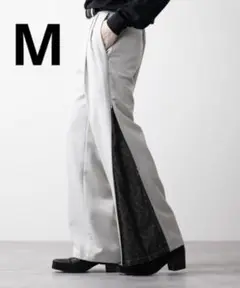 CLEL TRルーズ サイドジップデザインパンツ　ライトグレー　Mサイズ
