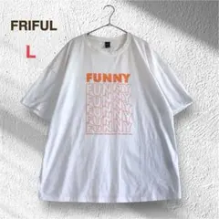 FRIFUL フリフル 半袖 Tシャツ L 白 オレンジ プリント カジュアルのサムネイル