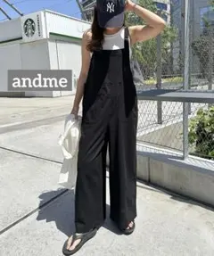 577 andme リネン混ワイドベイカーサロペットのサムネイル