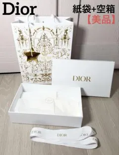 【美品】Dior 紙袋+空箱 星チャーム リボン