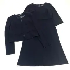 【美品】フォーマル　ワンピース　ジャケット セットアップ　13号　セレモニー　黒