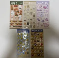 ぷっくりシール 回転寿司 いぬのパン屋さん 銭湯あひる ゆめねこ アニマル