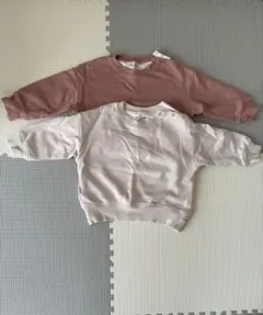 DAILY LINE ボタン付きトレーナー 2色セット　80