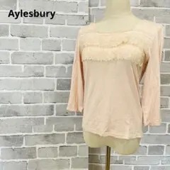 アリスバーリー レース カットソー 七分袖 ピンク スクエアネック C258