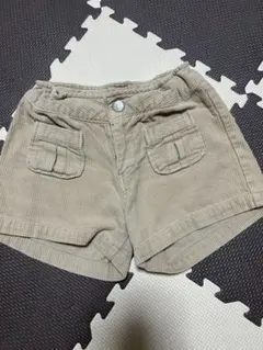 ベージュ コーデュロイ ハーフパンツ