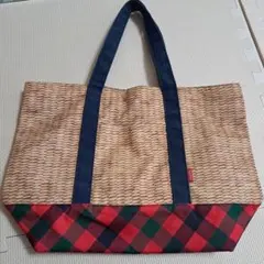 familiar トートバック　カゴ柄×familiarチェック