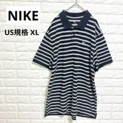나이키 NIKE 국경 무늬 반소매 폴로 셔츠 네이비 빅 실루엣 XL✨