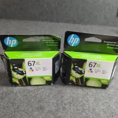 【２個セット】ＨＰ インクカートリッジ ＨＰ６７ＸＬ カラー 純正のサムネイル