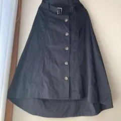 ネイビーフレアスカート ウエストベルト付き