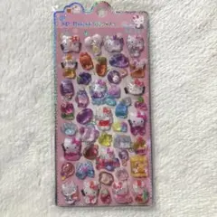 ハローキティ　ボンボンドロップシール　3Dリリーフステッカー