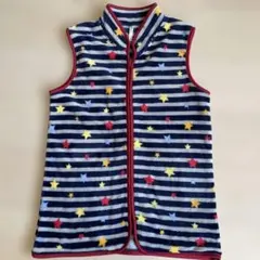 フリースベスト 110cm ストライプ 星柄