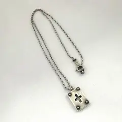 シルバーネックレス クロス型抜きプレートトップ シルバー925 sterling