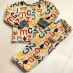 動物プリント フリースパジャマ 上下セット