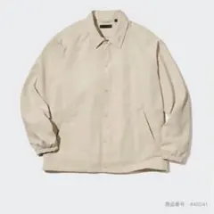 美品 ユニクロ コーチジャケット ベージュ Lサイズ