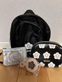 MARY QUANT 黒いリュックポーチミラーセット JILLSTUARTポーチ