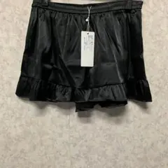 新品タグ付き 透け防止 インナーパンツ 見せパン サテン ブラック♦︎M