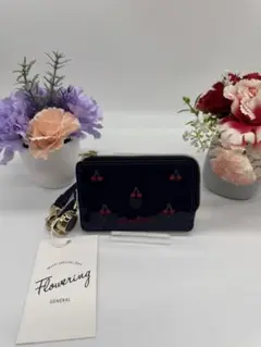 Flowering ネイビー チェリー柄 カードケース新品未使用