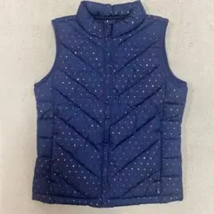 GAP ネイビー ドット柄 中綿ベスト Lサイズ