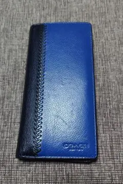 COACH 青と黒 長財布 レザー