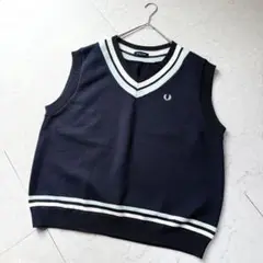 FRED PERRY フレッドペリー チルデン ニット ベスト XL ネイビー