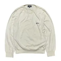 A.P.C. アーペーセー ロゴ刺繍 コットンニット M アイボリー フランス系のサムネイル