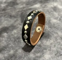 スタッズブレスレットM 金銀2連 クロムエクセル 真鍮バックル HTCCALEE