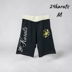 24karats ハーフパンツ Mブラック ゴールド ロゴ スウェット ショーツのサムネイル
