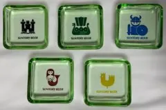 ☆昭和レトロ☆ サントリービール グリーン小皿５枚セットのサムネイル