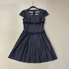 M’S GRACY エムズグレイシー ワンピース 38グレー リボン ステッチのサムネイル