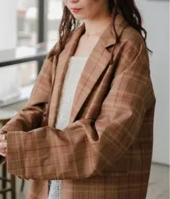 裏地有　ジャガードチェックジャケット