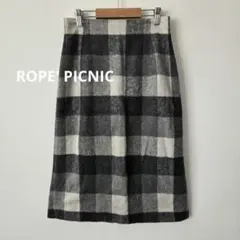 【ROPE' PICNIC】 チェック柄 タイトスカート ミモレ丈　38　M