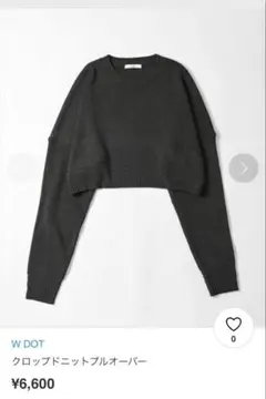 W DOT クロップドニットプルオーバー