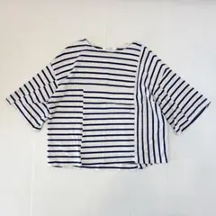 アメリカンホリック 半袖 Tシャツ ボーダー ネイビー L