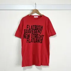 BACK NUMBER ロゴプリント 半袖Tシャツ レッド M ゆったり メンズのサムネイル