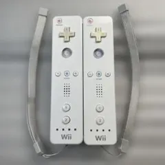 任天堂 Wii リモコン 純正 ホワイト ストラップ付き2本セット