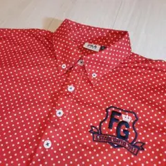 FILA GOLF メンズ ボタンダウンポロシャツ レッド/水玉　L