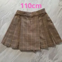 110cm　チェック柄プリーツスカート/ショートパンツ