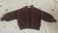 LAGUNAMOON ブラウン ニットカーディガン　5分袖