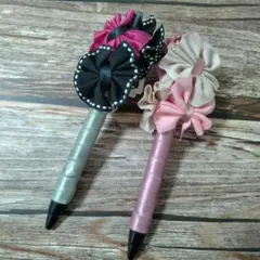 リボン装飾付きペン2本セット