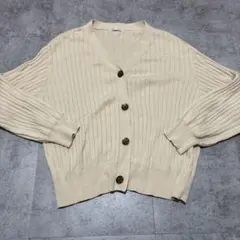 COLZA リブニットカーディガン ベージュ M