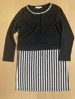 ストライプ ロングワンピース