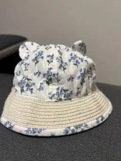 花柄耳付きバケットハット
