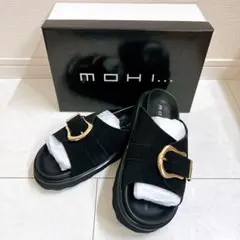 新品未使用品】MOHI ファー付きサンダル ブラック 38 - メルカリ