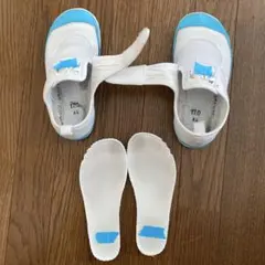 パワーシューズ　17.0 ホワイト/ブルー 上履き