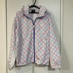 adidasチェック柄フード付きジャケット ジャンバー